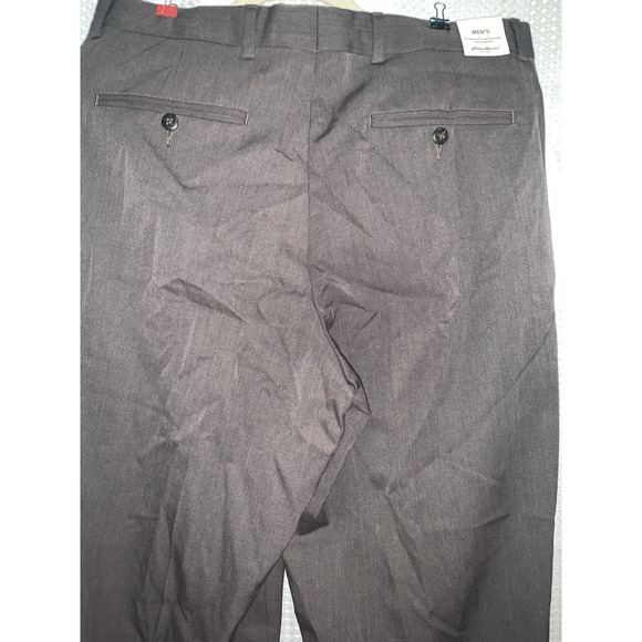 Eddie Bauer Classic fit Pleated Gabardine Trousers  Size 34x32 Men's Pants Gray - Picture 5 of 7